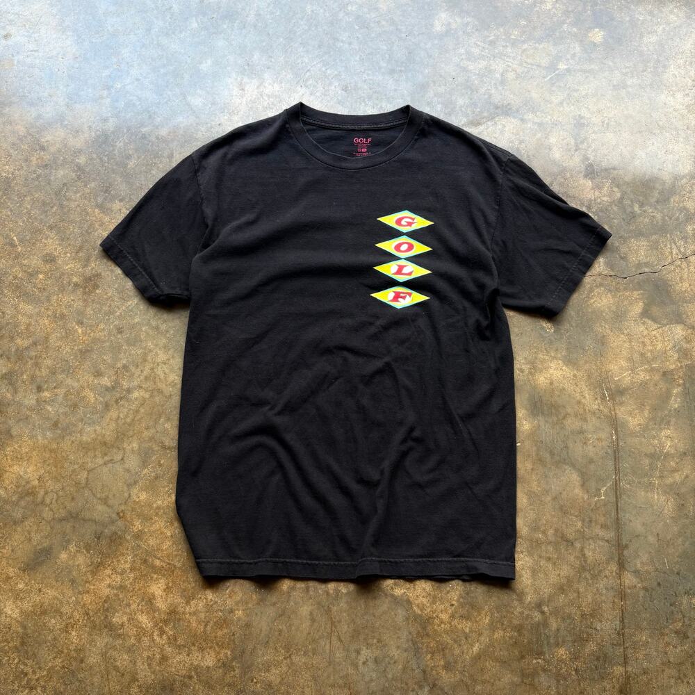 Black Y2K Golf Wang Parody Graphic‎ T-shirt
